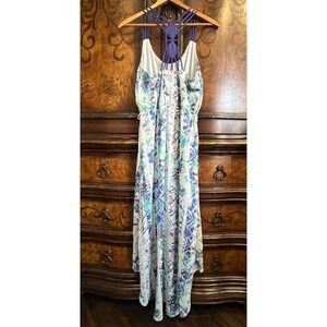 Princess Vera Wang Womens Maxi Dress High Low Sleeveless Purple Green White L‎